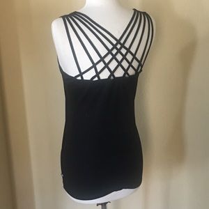 NWT Black Fabletics tank with strappy back